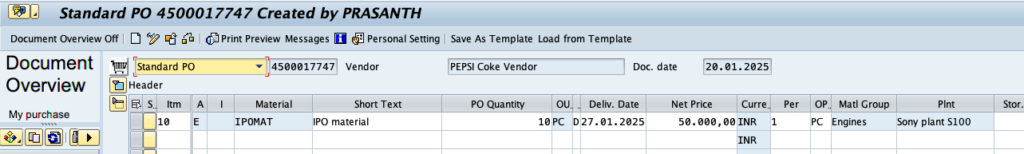 Individual Purchase Orders in SAP